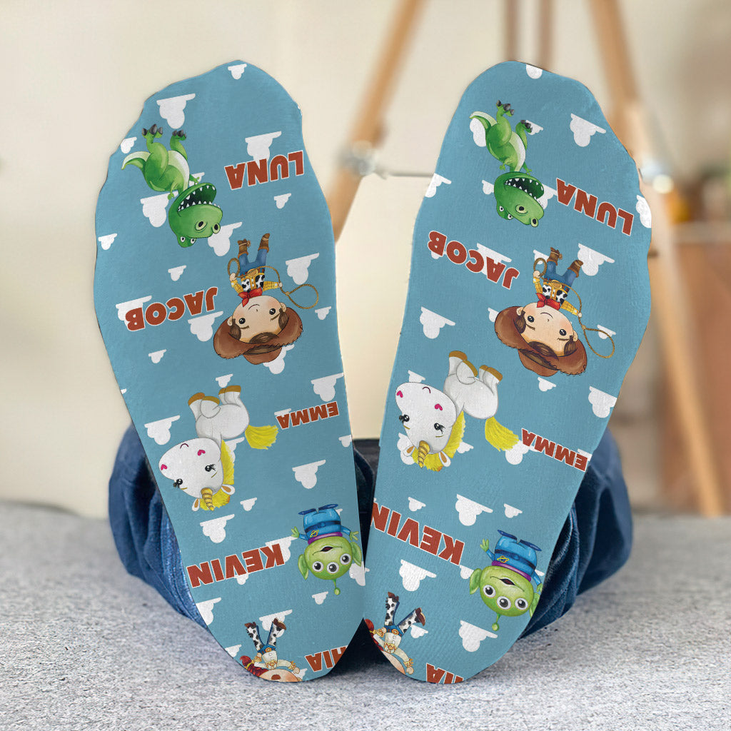 Personalized Fun Mouse Socks for Dad with Custom Names Socks GradoCreations
