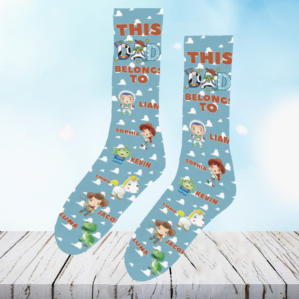 Personalized Fun Mouse Socks for Dad with Custom Names Socks GradoCreations