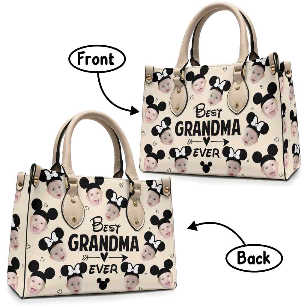 Personalized Leather Handbag Best Grandma Ever Custom Gift Leather Handbag GradoCreations