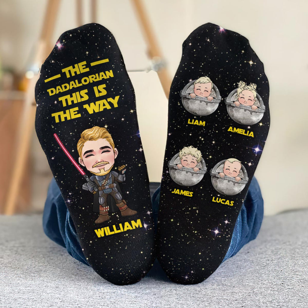 Personalized Star Wars Themed Socks Custom Name Gift for Dad Socks GradoCreations