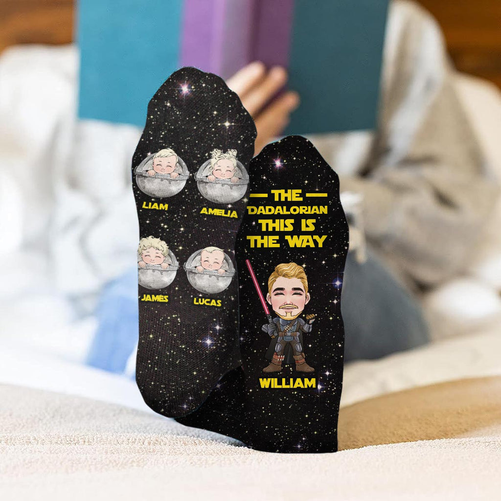 Personalized Star Wars Themed Socks Custom Name Gift for Dad Socks GradoCreations