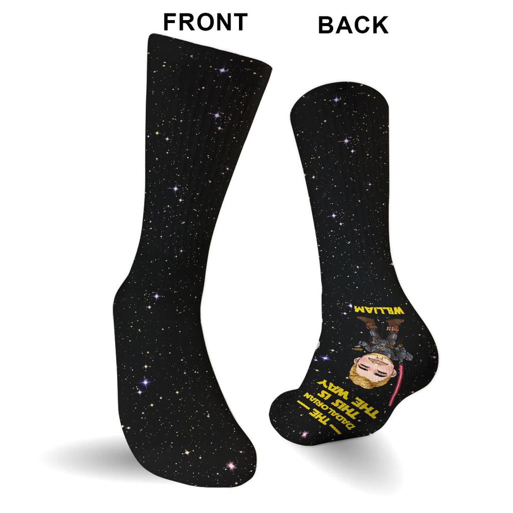 Personalized Star Wars Themed Socks Custom Name Gift for Dad Socks GradoCreations
