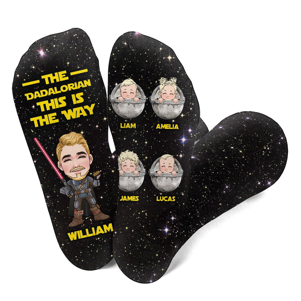 Personalized Star Wars Themed Socks Custom Name Gift for Dad Socks GradoCreations