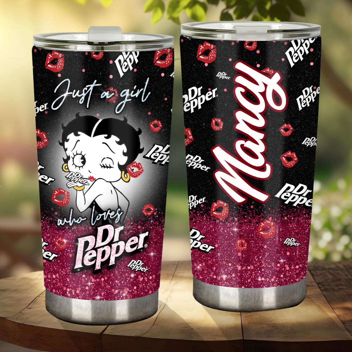 Personalized Dr Pepper Tumbler Just A Girl Custom Gift Tumbler GradoCreations