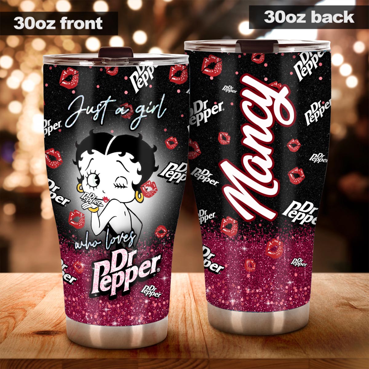 Personalized Dr Pepper Tumbler Just A Girl Custom Gift Tumbler GradoCreations