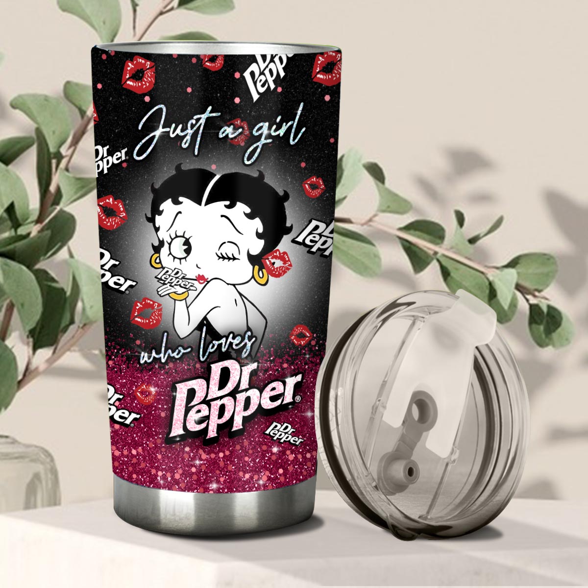Personalized Dr Pepper Tumbler Just A Girl Custom Gift Tumbler GradoCreations