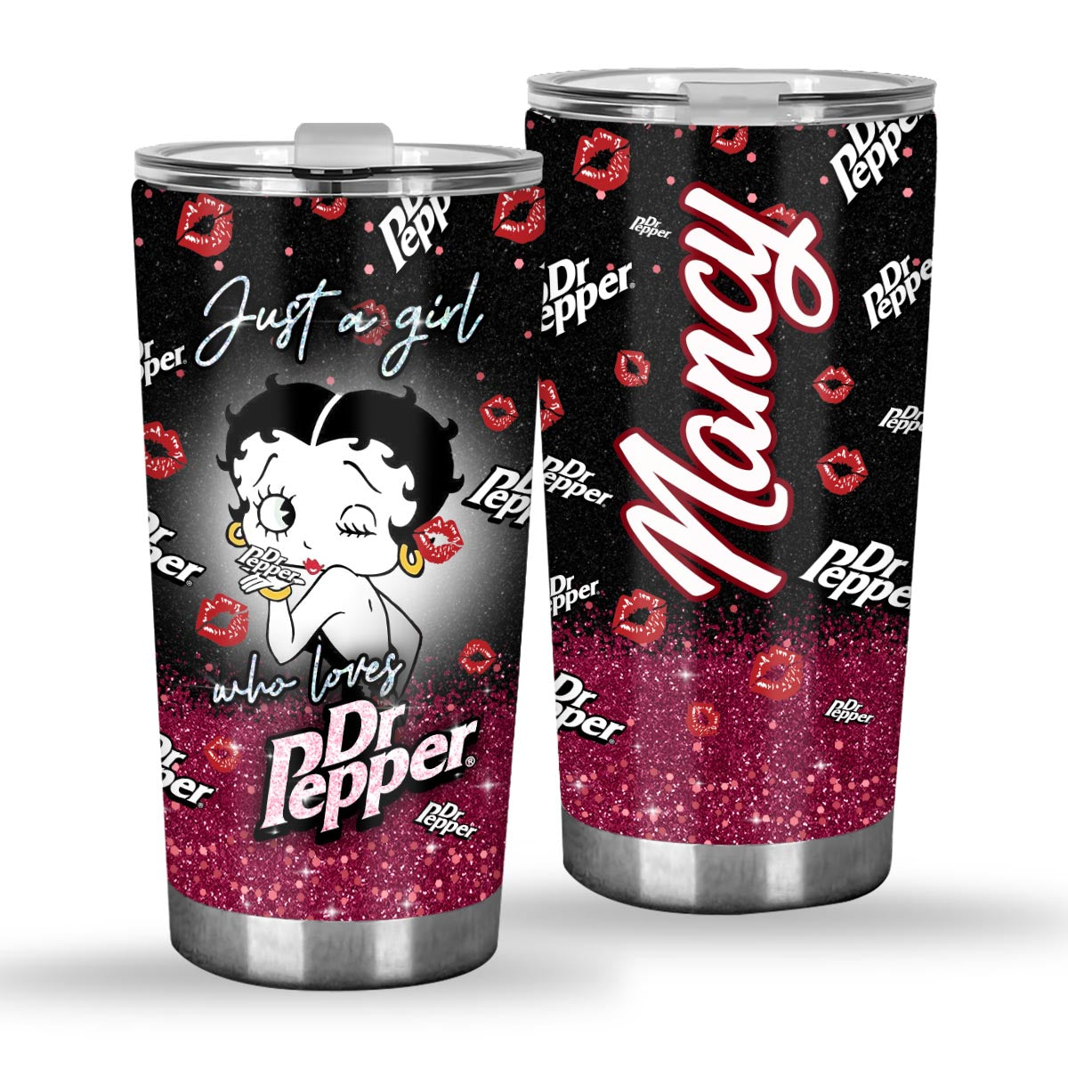 Personalized Dr Pepper Tumbler Just A Girl Custom Gift Tumbler GradoCreations