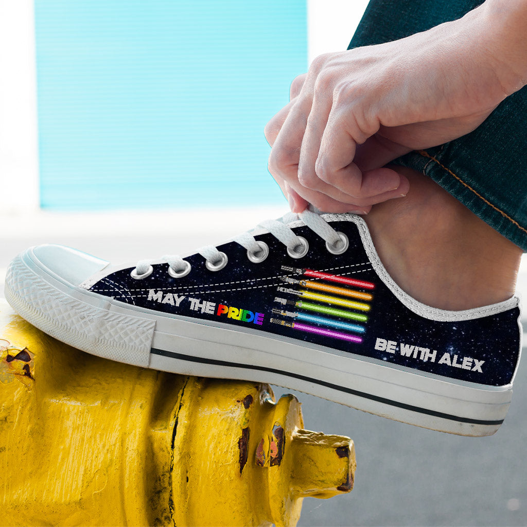 Personalized LGBT Support Low Top Shoes Custom Name Gift Low Top Shoes GradoCreations