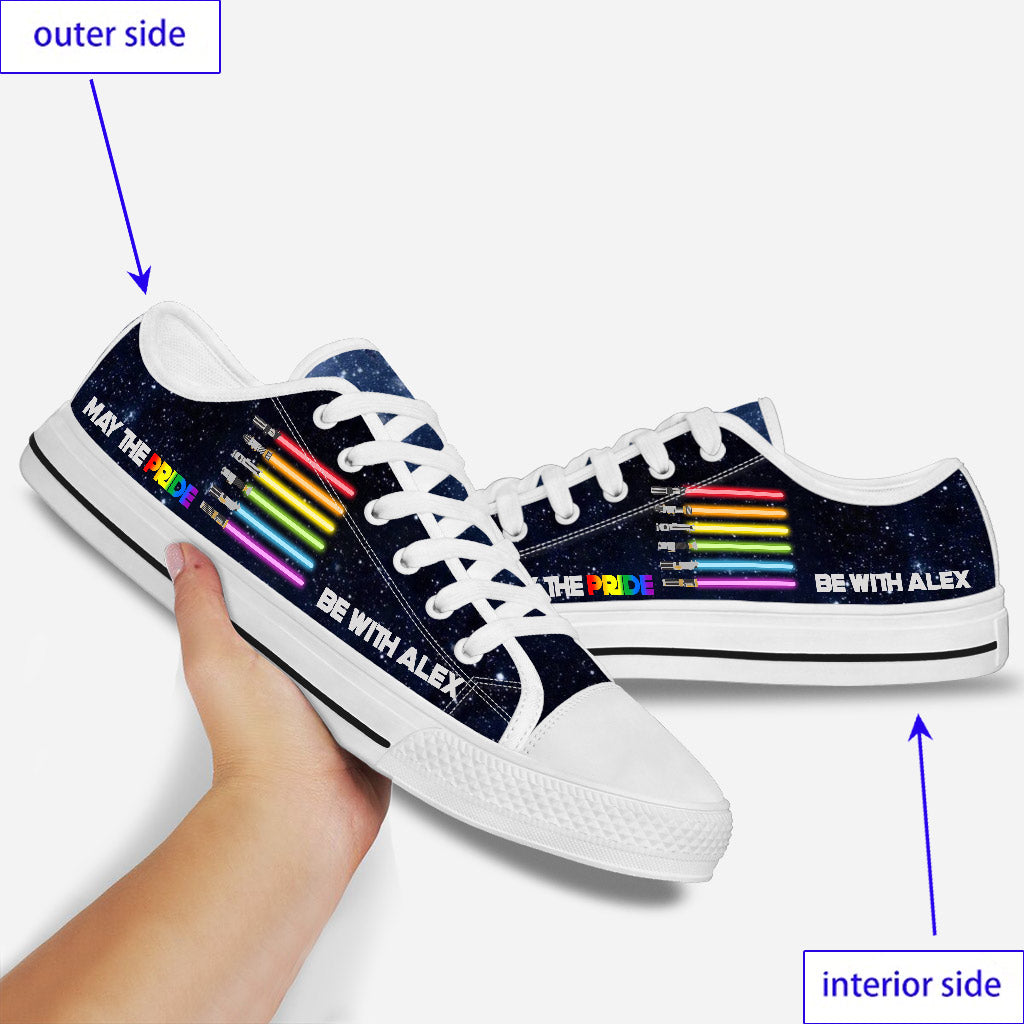 Personalized LGBT Support Low Top Shoes Custom Name Gift Low Top Shoes GradoCreations