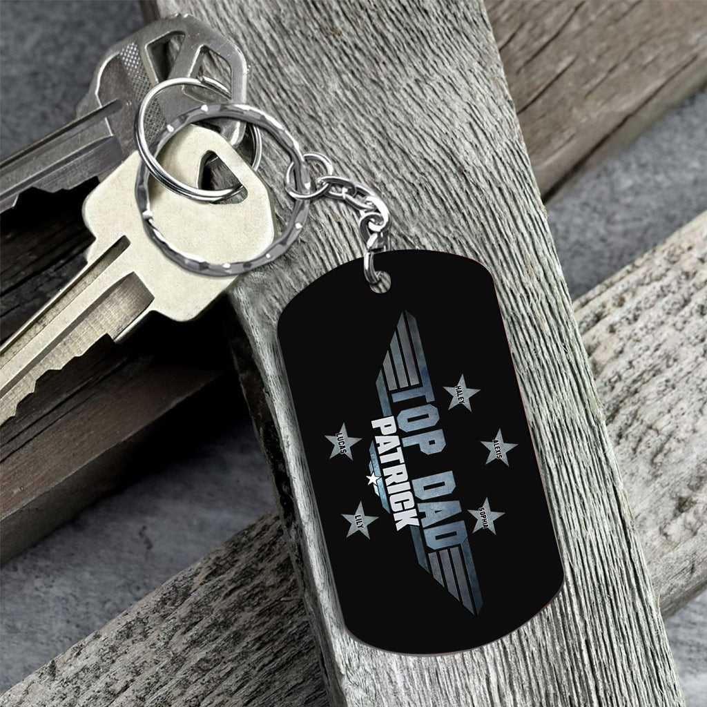 Personalized Stainless Steel Keychain for Dad Custom Gift Stainless Steel Keychain GradoCreations
