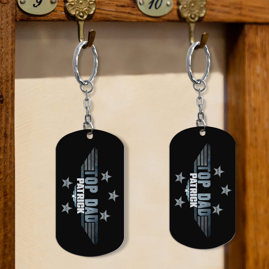 Personalized Stainless Steel Keychain for Dad Custom Gift Stainless Steel Keychain GradoCreations