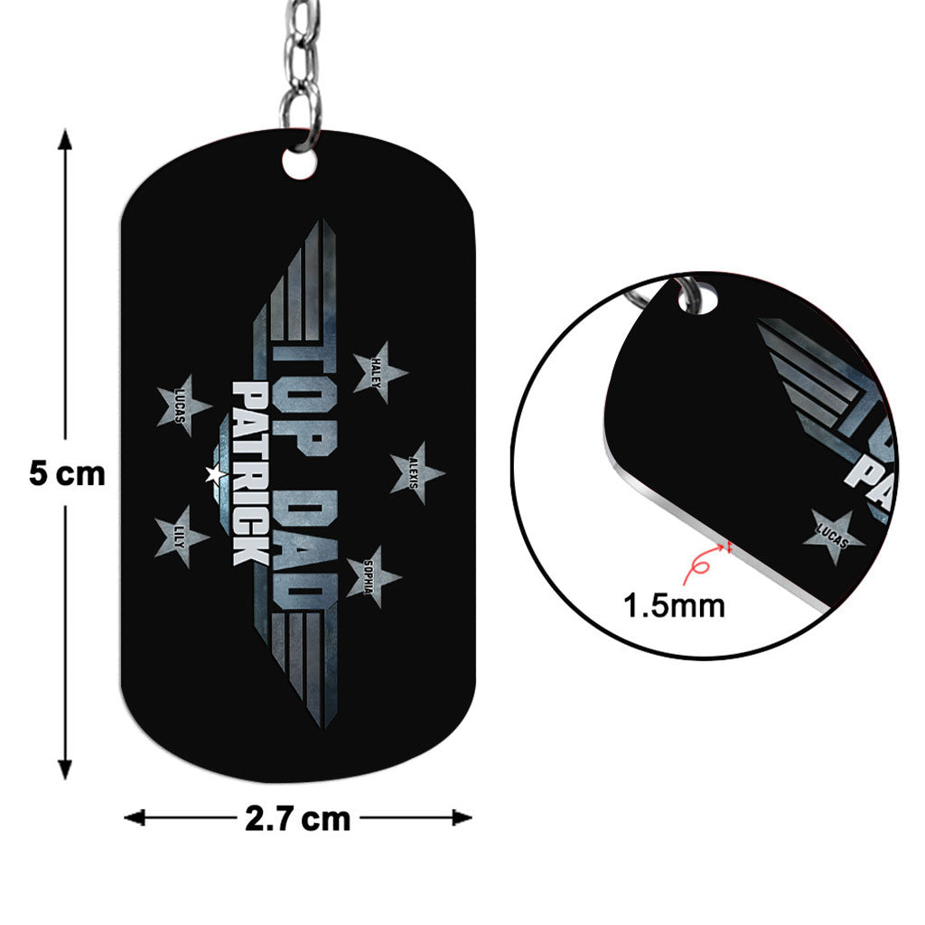 Personalized Stainless Steel Keychain for Dad Custom Gift Stainless Steel Keychain GradoCreations