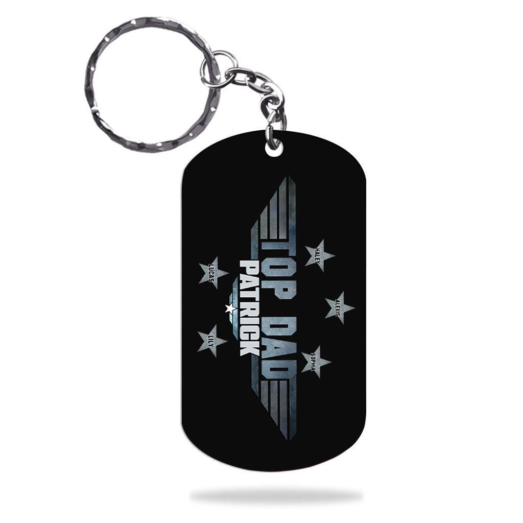 Personalized Stainless Steel Keychain for Dad Custom Gift Stainless Steel Keychain GradoCreations