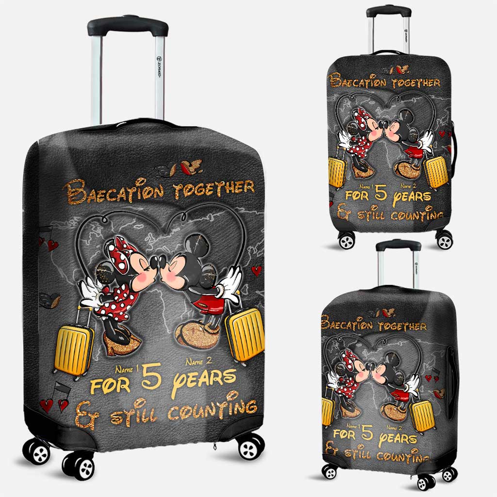 Personalized Mickey & Minnie Luggage Cover Custom Name Gift for Couples Luggage Cover GradoCreations