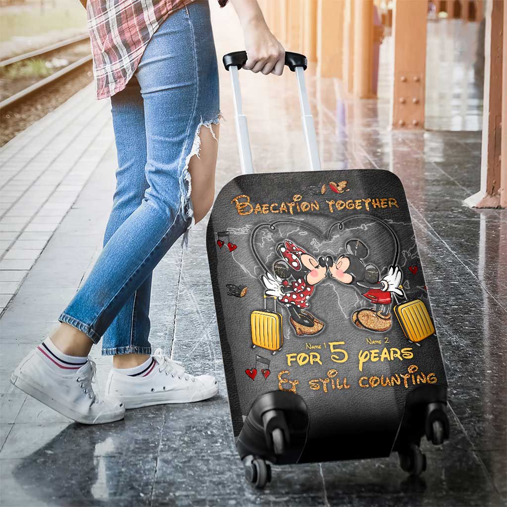 Personalized Mickey & Minnie Luggage Cover Custom Name Gift for Couples Luggage Cover GradoCreations