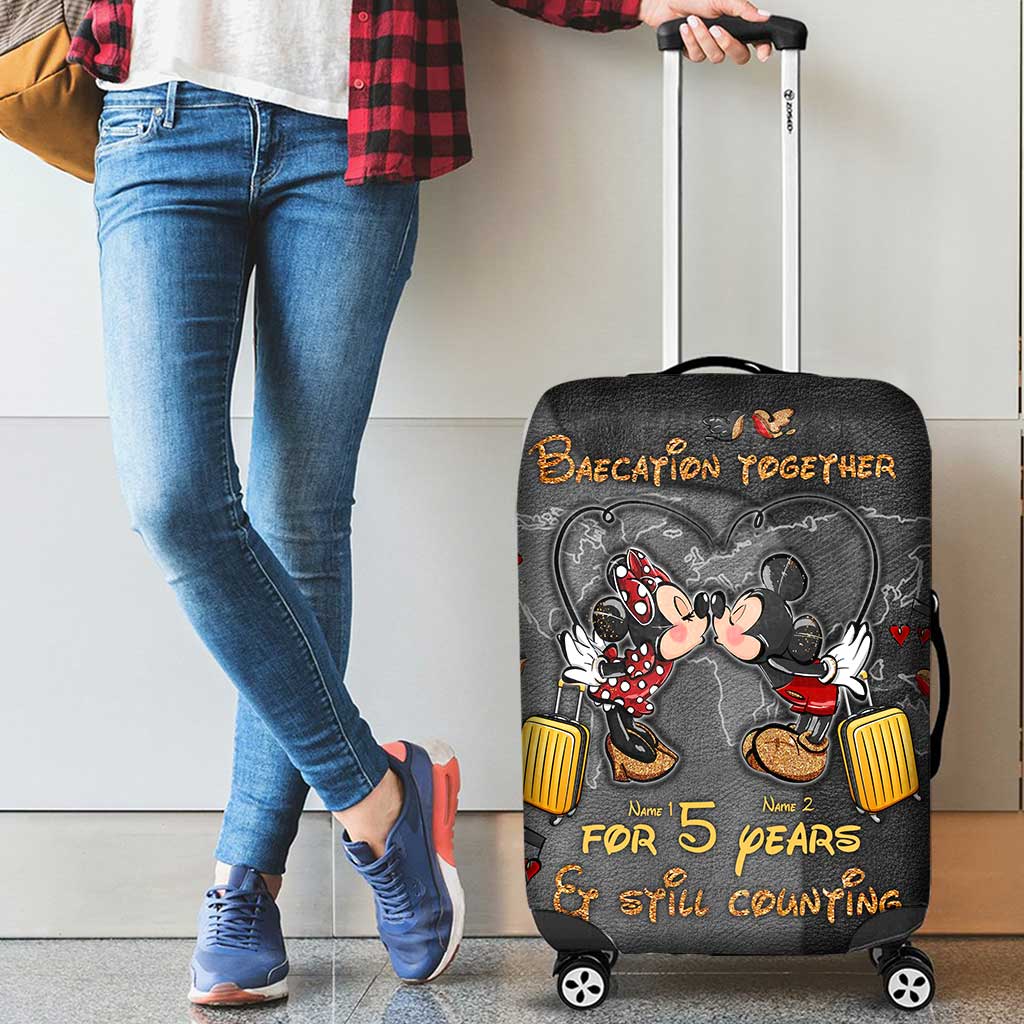 Personalized Mickey & Minnie Luggage Cover Custom Name Gift for Couples Luggage Cover GradoCreations