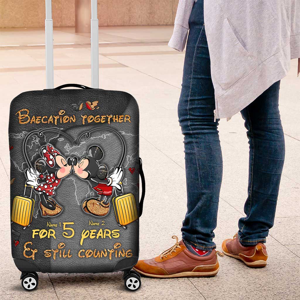 Personalized Mickey & Minnie Luggage Cover Custom Name Gift for Couples Luggage Cover GradoCreations
