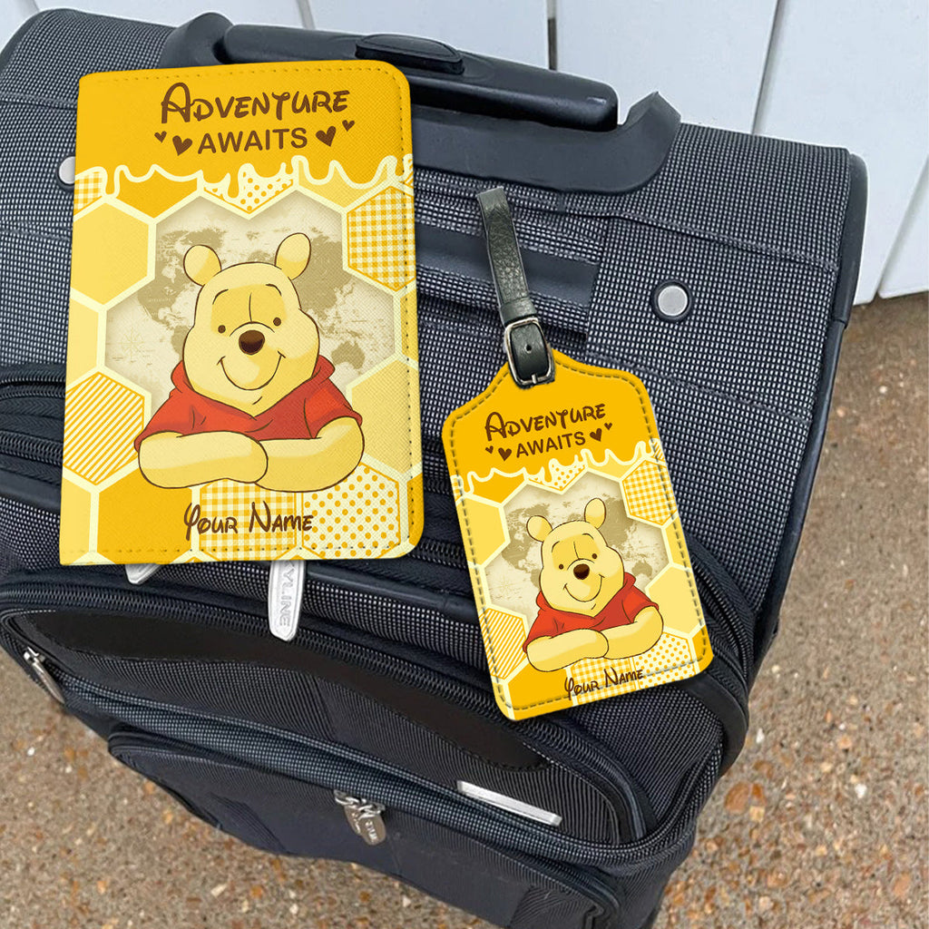 Personalized Leather Luggage Tag & Passport Holder Adventure Gift Leather Luggage Tag & Passport Holder GradoCreations