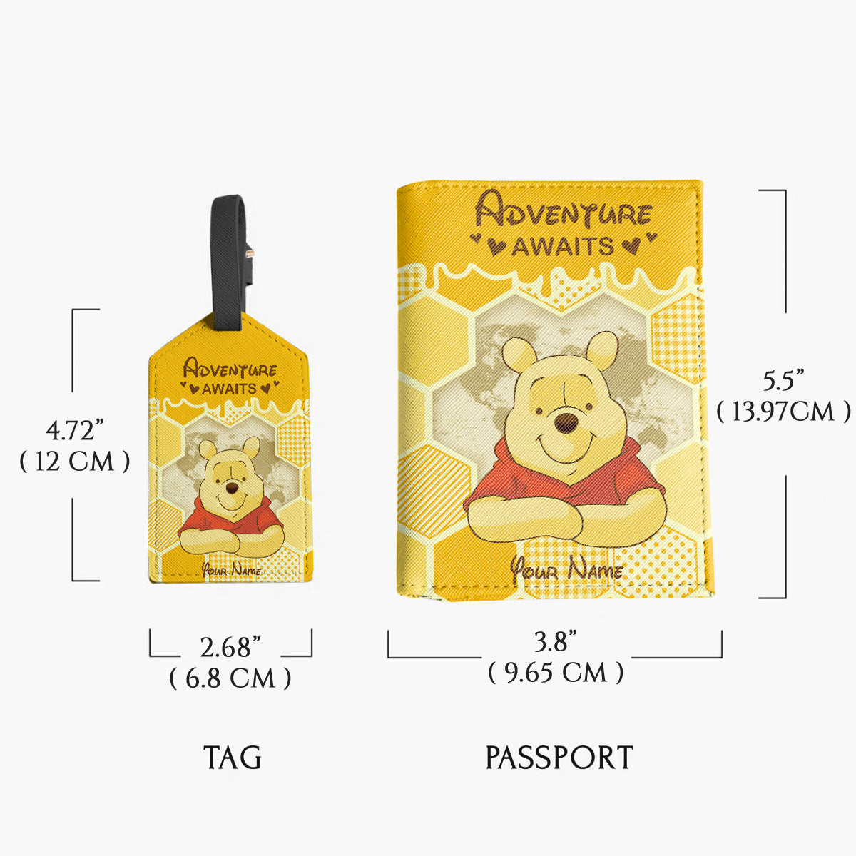 Personalized Leather Luggage Tag & Passport Holder Adventure Gift Leather Luggage Tag & Passport Holder GradoCreations