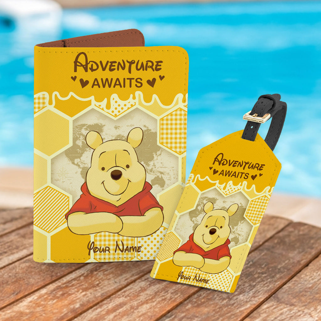 Personalized Leather Luggage Tag & Passport Holder Adventure Gift Leather Luggage Tag & Passport Holder GradoCreations