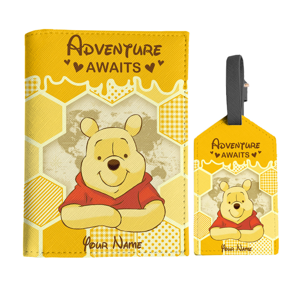 Personalized Leather Luggage Tag & Passport Holder Adventure Gift Leather Luggage Tag & Passport Holder GradoCreations