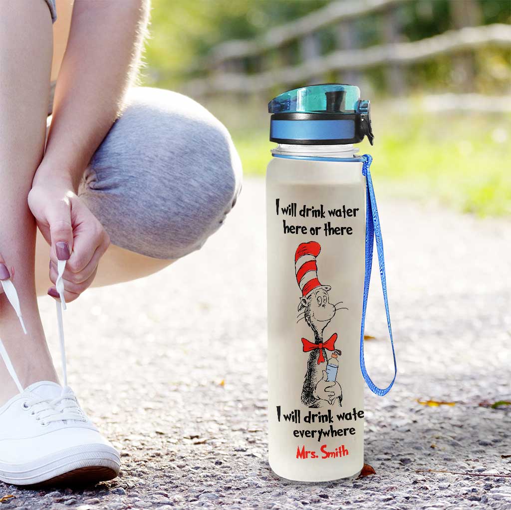 Personalized Teacher Water Tracker Bottle with Time Markers and Infuser Water Tracker Bottle GradoCreations