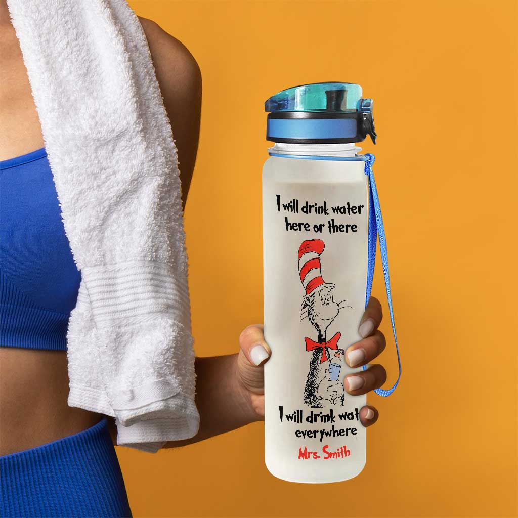 Personalized Teacher Water Tracker Bottle with Time Markers and Infuser Water Tracker Bottle GradoCreations