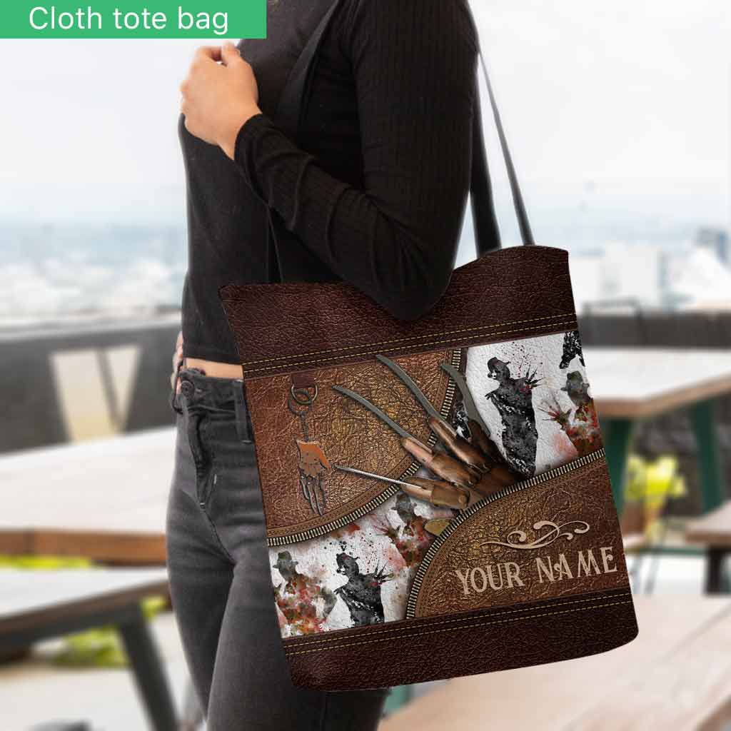 Personalized Nightmare Tote Bag Custom Name Gift for Horror Lovers Tote Bag GradoCreations