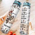 Personalized Nightmare Water Tracker Bottle Custom Name Gift Water Tracker Bottle GradoCreations
