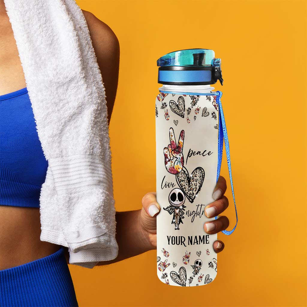 Personalized Nightmare Water Tracker Bottle Custom Name Gift Water Tracker Bottle GradoCreations