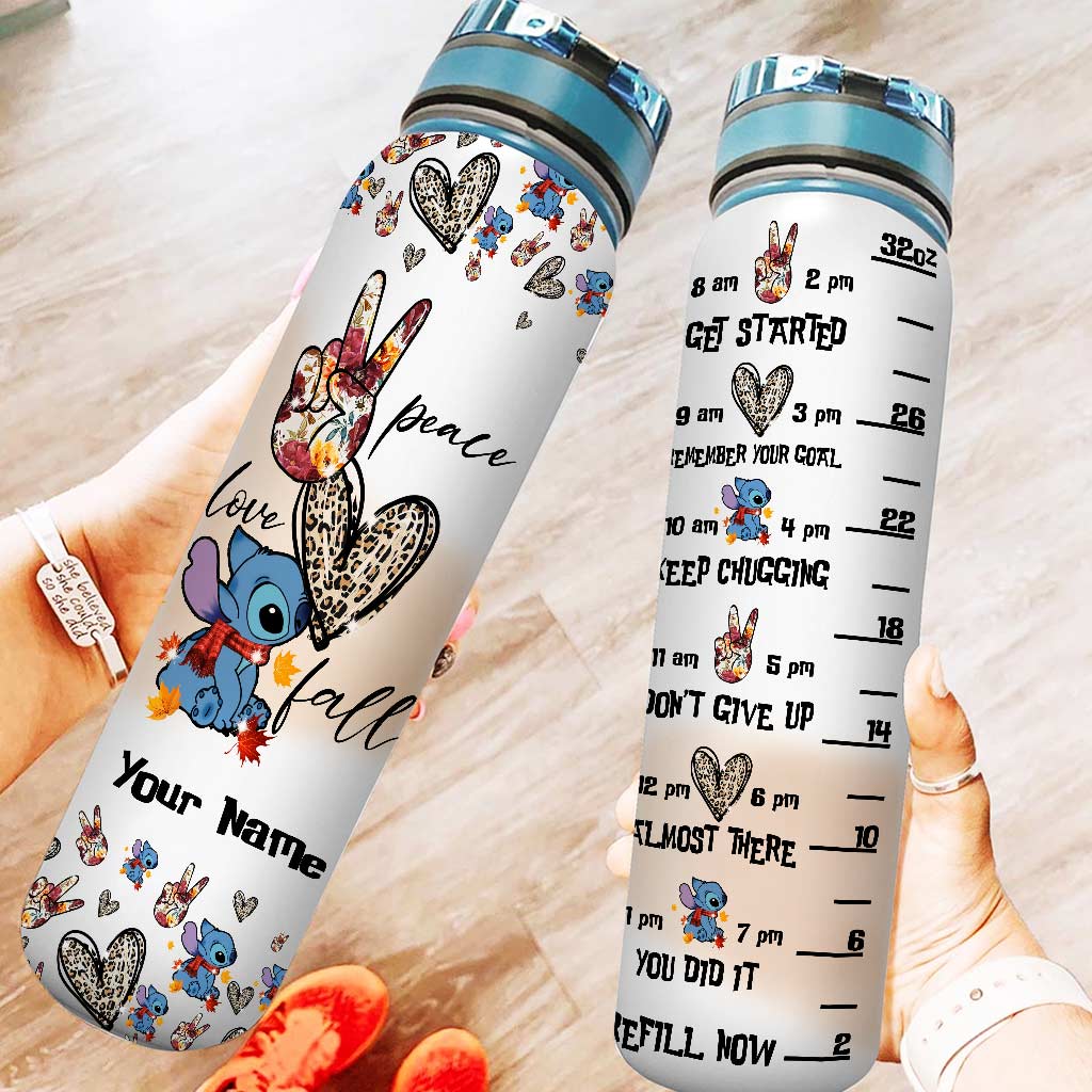 Personalized Ohana Water Tracker Bottle Custom Name Gift Water Tracker Bottle GradoCreations