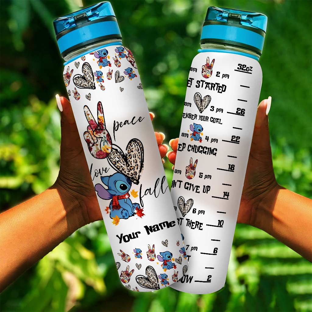 Personalized Ohana Water Tracker Bottle Custom Name Gift Water Tracker Bottle GradoCreations