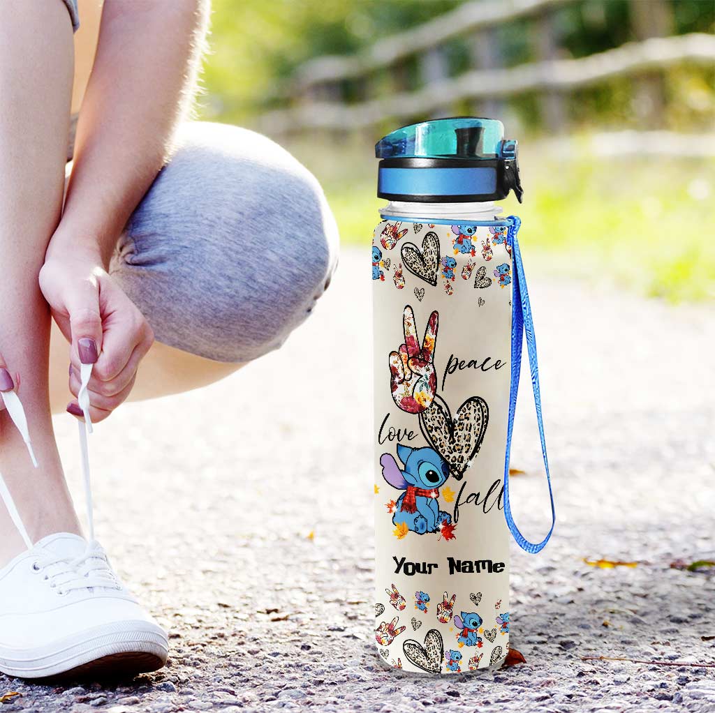 Personalized Ohana Water Tracker Bottle Custom Name Gift Water Tracker Bottle GradoCreations