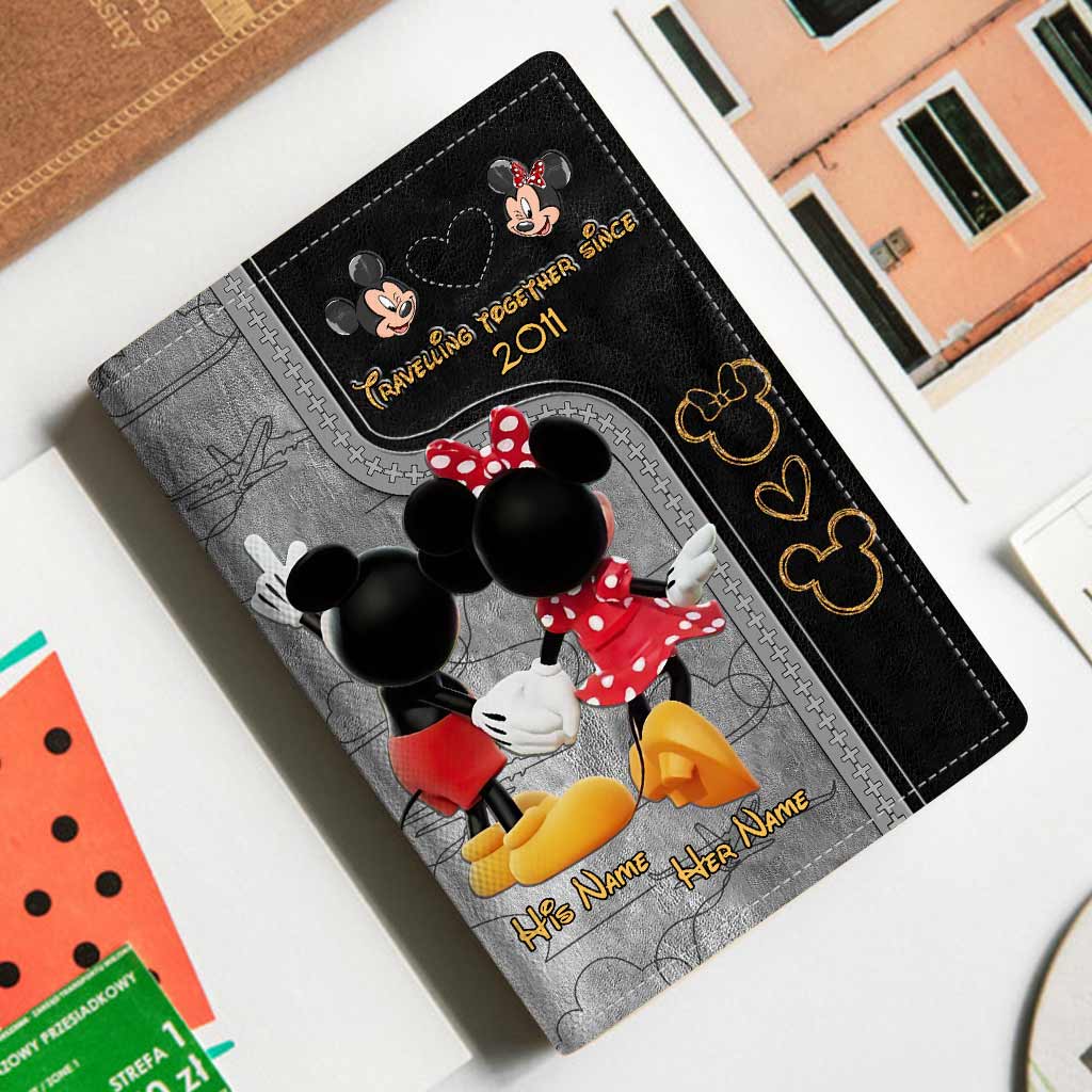 Personalized Mouse Passport Holder Travel Gift for Couple Passport Holder GradoCreations
