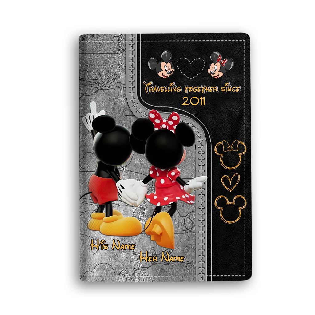 Personalized Mouse Passport Holder Travel Gift for Couple Passport Holder GradoCreations