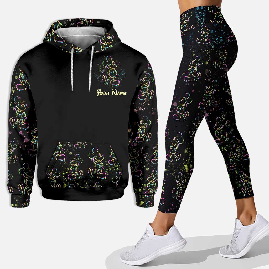 Personalized Colorful Mouse Hoodie and Leggings Set for Kids Hoodie & Leggings GradoCreations