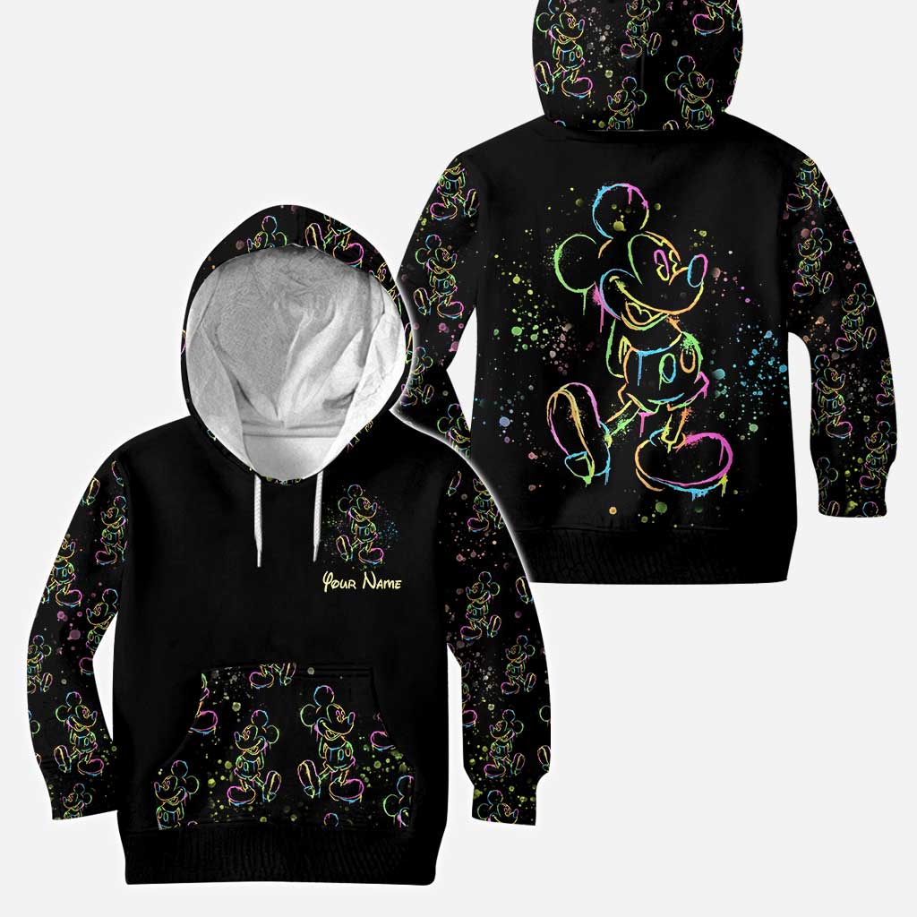 Personalized Colorful Mouse Hoodie and Leggings Set for Kids Hoodie & Leggings GradoCreations