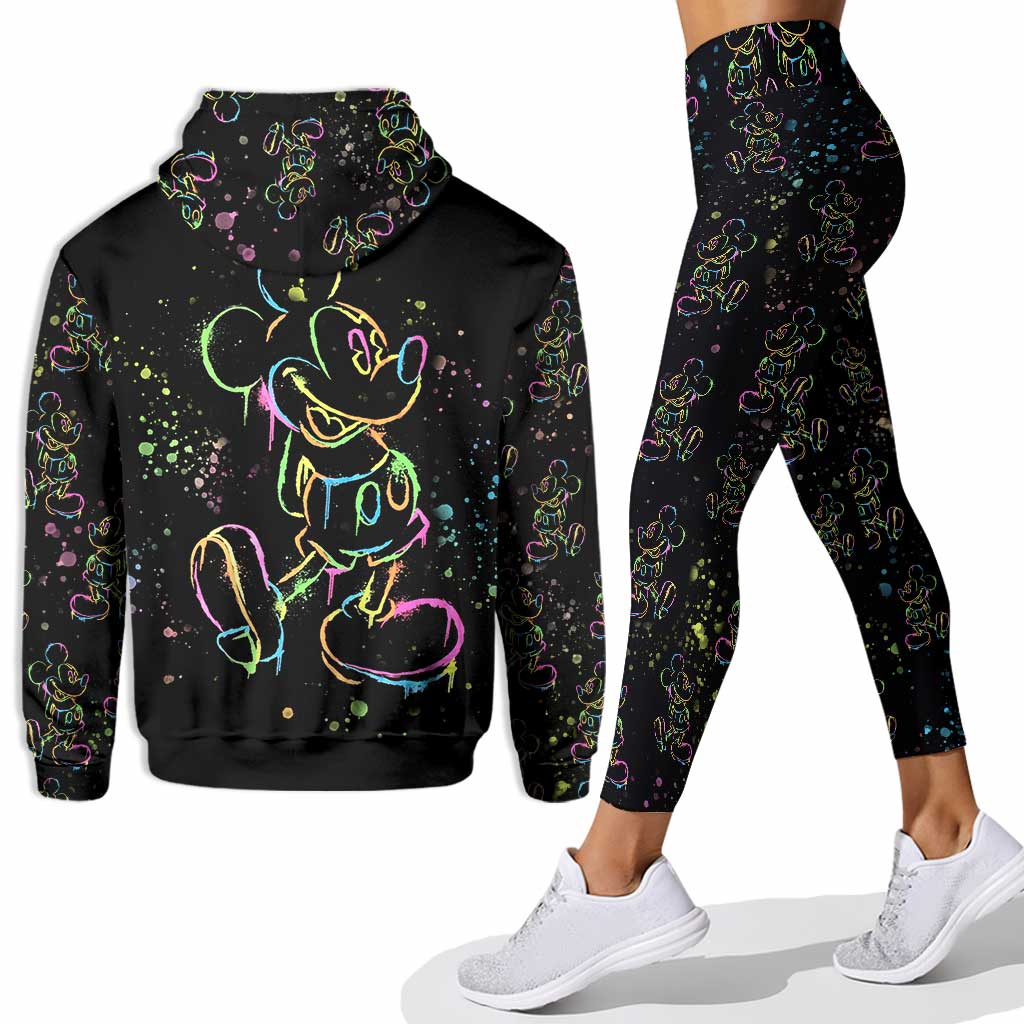 Personalized Colorful Mouse Hoodie and Leggings Set for Kids Hoodie & Leggings GradoCreations