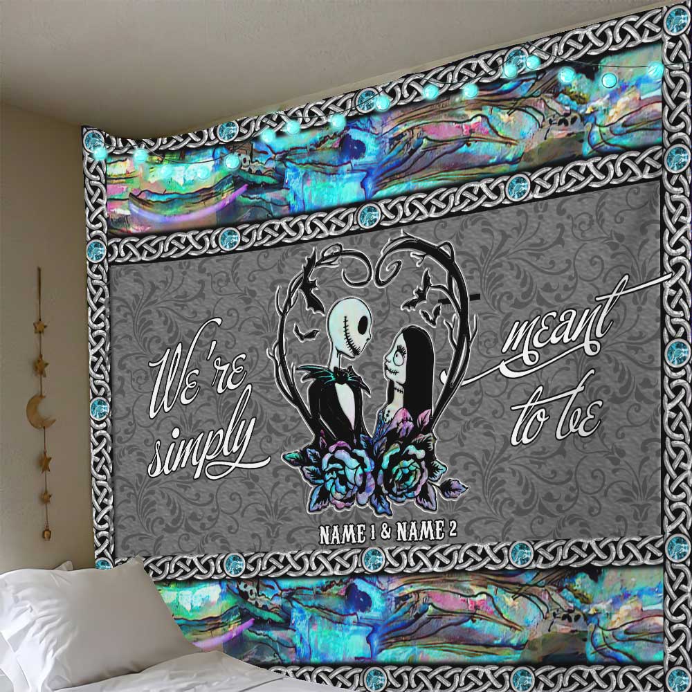 Personalized Nightmare Couple Wall Tapestry Custom Names Gift Wall Tapestry GradoCreations
