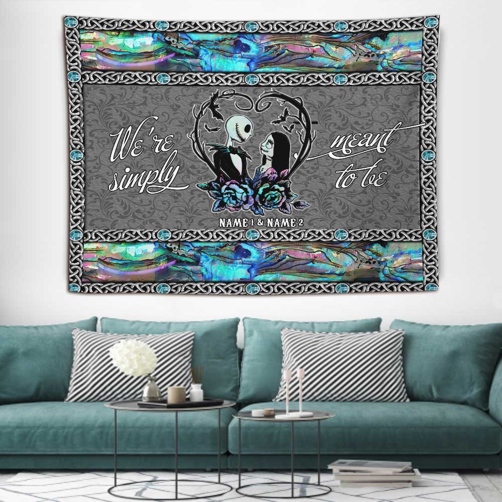 Personalized Nightmare Couple Wall Tapestry Custom Names Gift Wall Tapestry GradoCreations