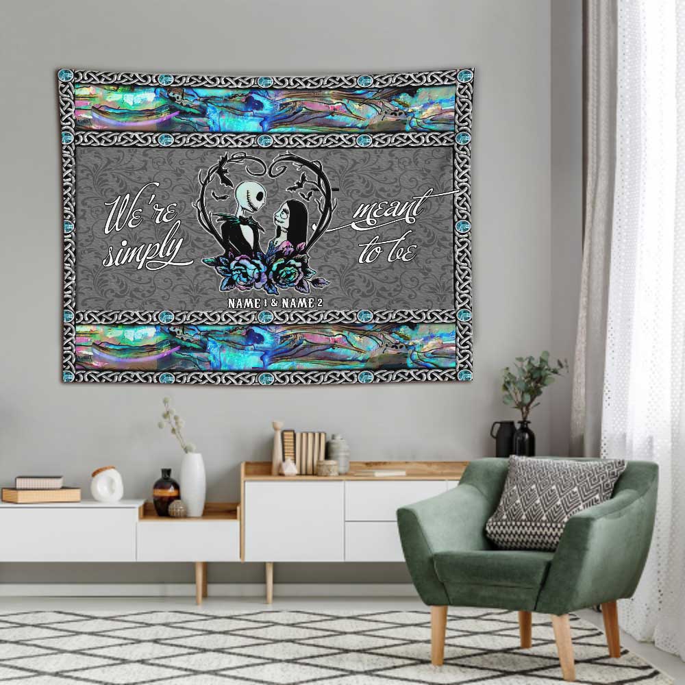 Personalized Nightmare Couple Wall Tapestry Custom Names Gift Wall Tapestry GradoCreations