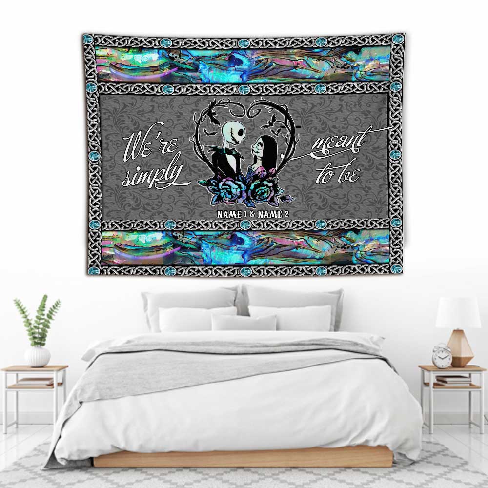 Personalized Nightmare Couple Wall Tapestry Custom Names Gift Wall Tapestry GradoCreations