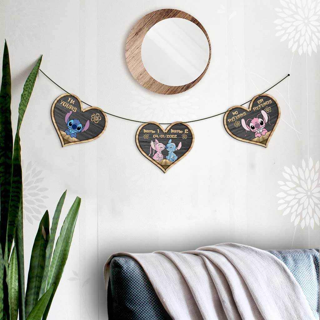 Personalized 3 Piece Garland for Couples - Custom Ohana Home Decor Garland GradoCreations