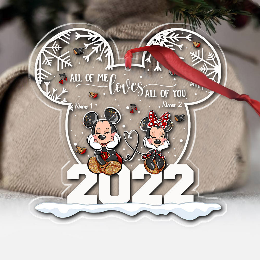 Personalized Christmas Couple Ornament Custom Names Acrylic One-sided Ornament GradoCreations