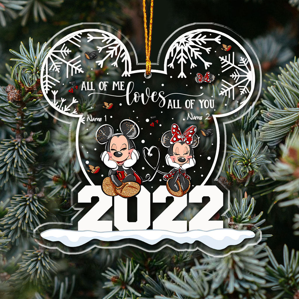 Personalized Christmas Couple Ornament Custom Names Acrylic One-sided Ornament GradoCreations