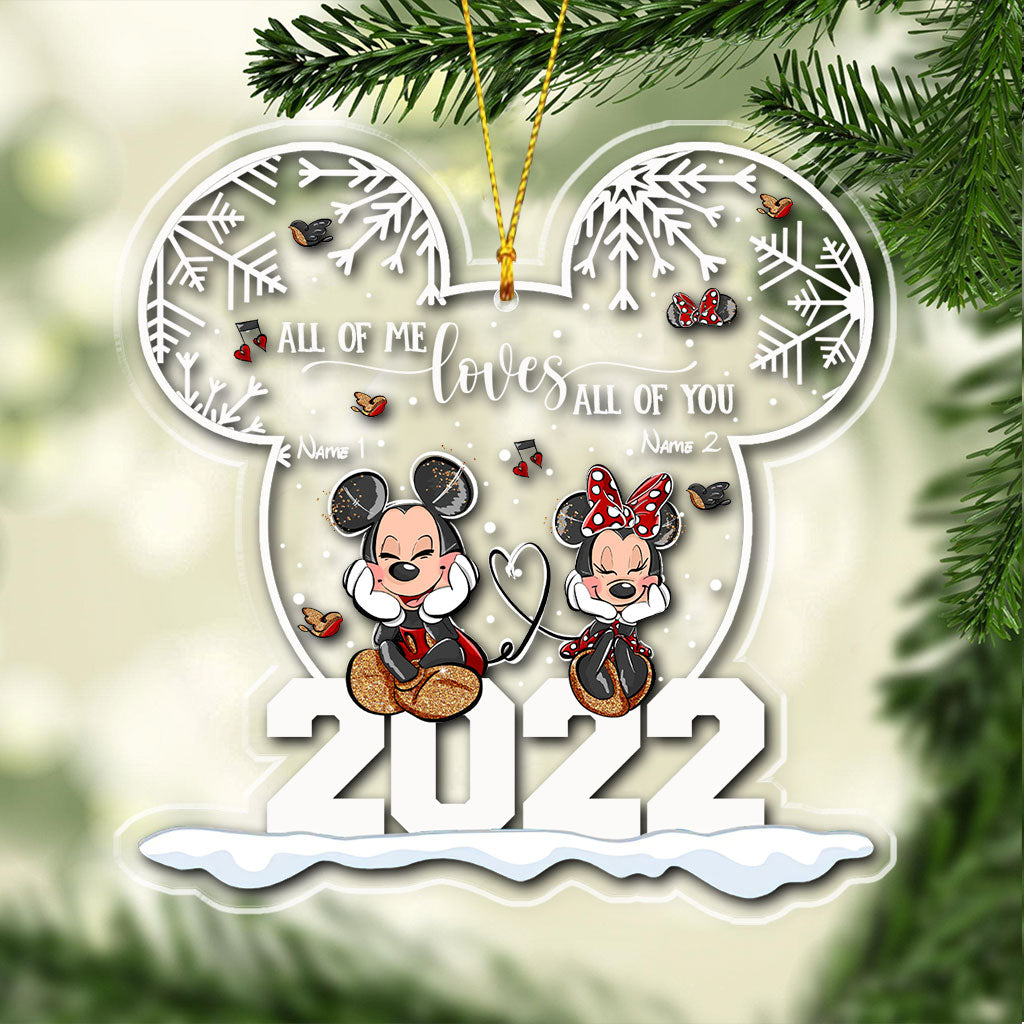 Personalized Christmas Couple Ornament Custom Names Acrylic One-sided Ornament GradoCreations