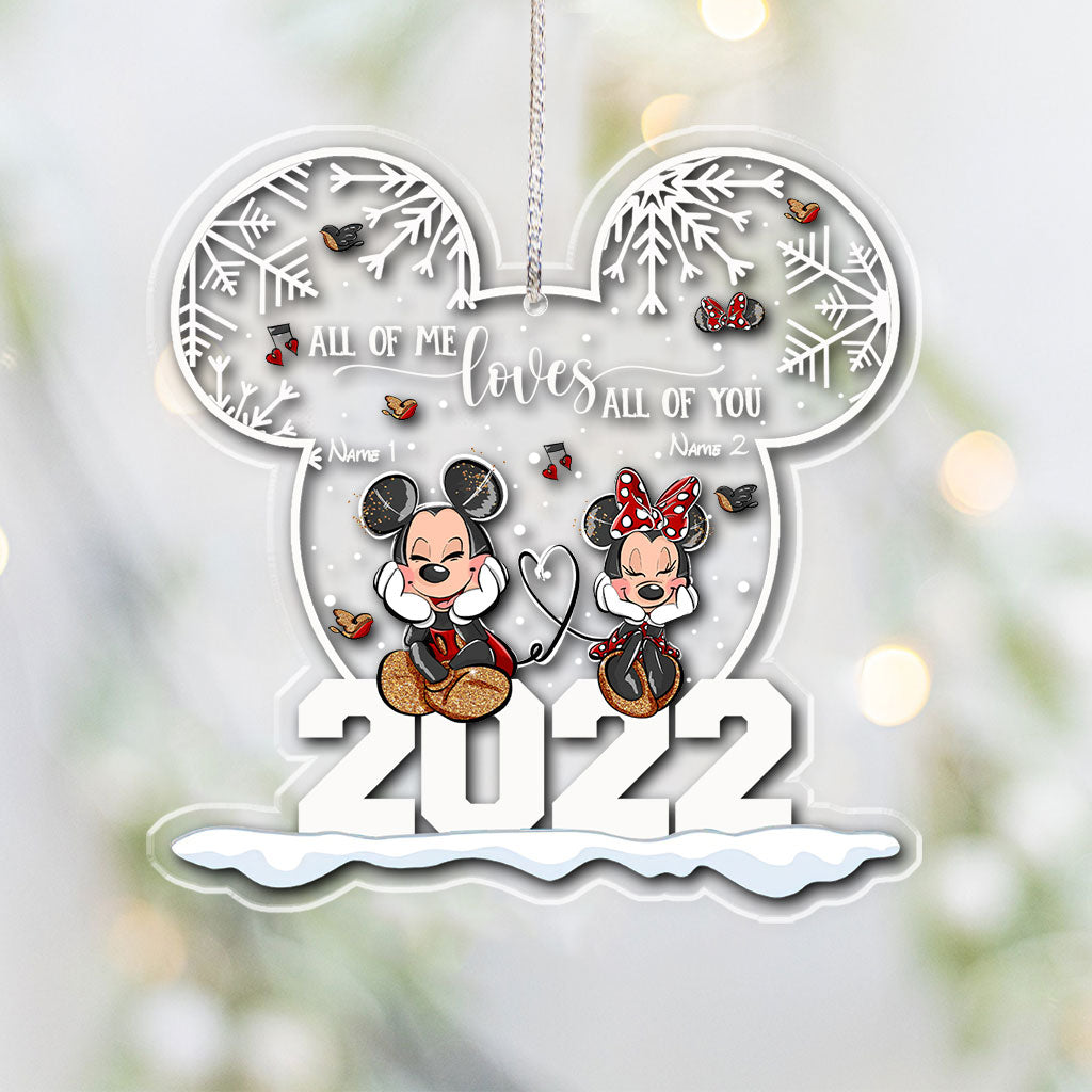Personalized Christmas Couple Ornament Custom Names Acrylic One-sided Ornament GradoCreations