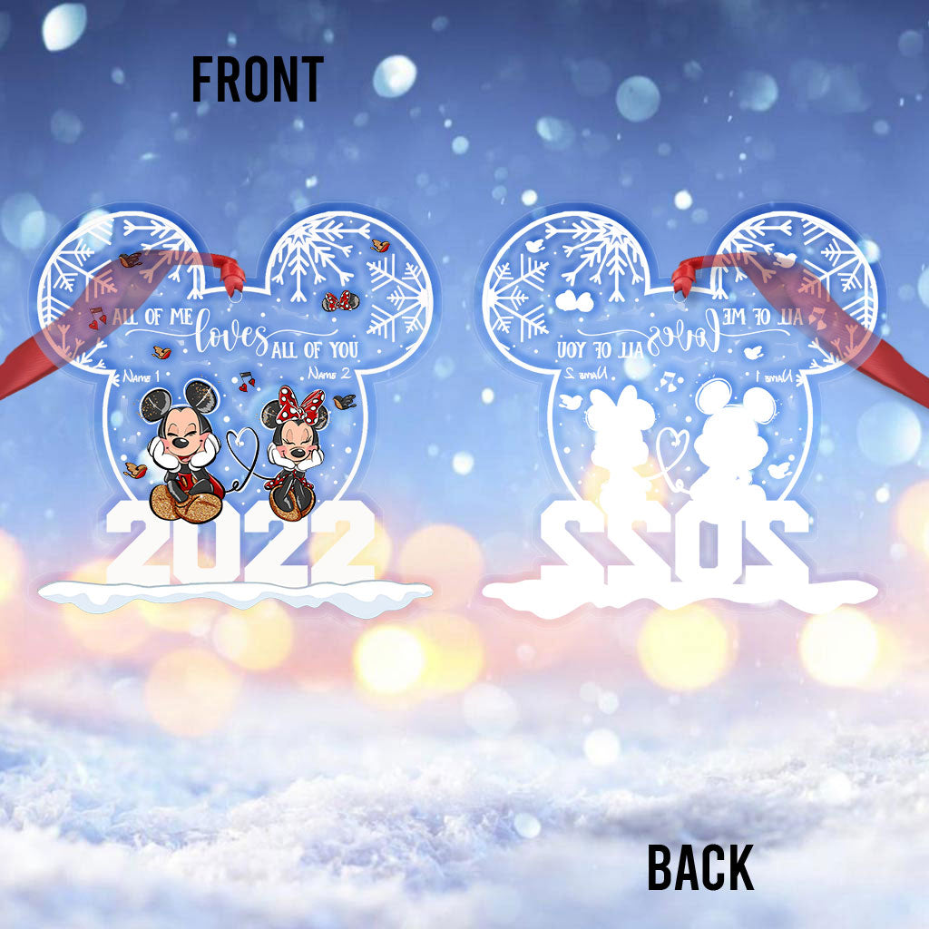 Personalized Christmas Couple Ornament Custom Names Acrylic One-sided Ornament GradoCreations