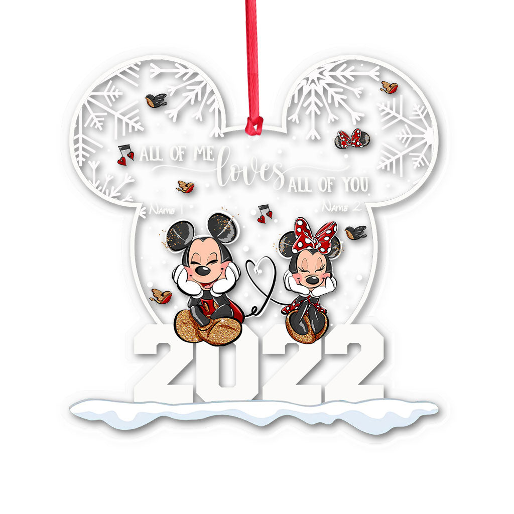 Personalized Christmas Couple Ornament Custom Names Acrylic One-sided Ornament GradoCreations