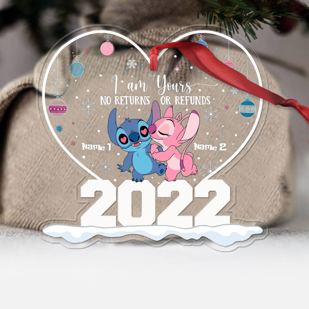 Personalized Heart Ornament Custom Name Gift for Couple Christmas One-sided Ornament GradoCreations